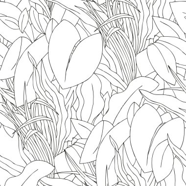 Seamless modeli ile süs yapraklar