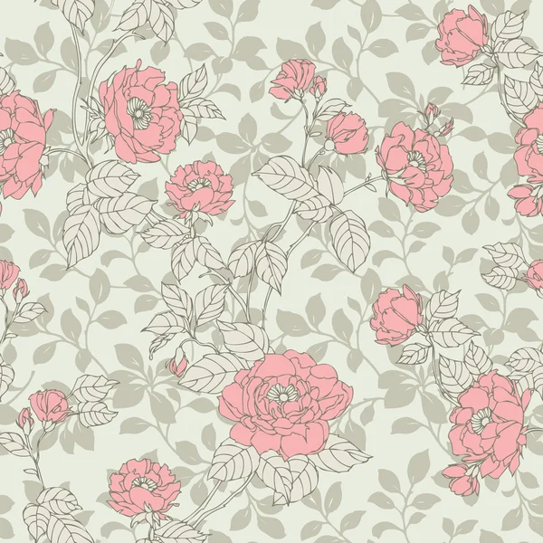 Elegans seamless mönster med blommor rosor — Stock vektor