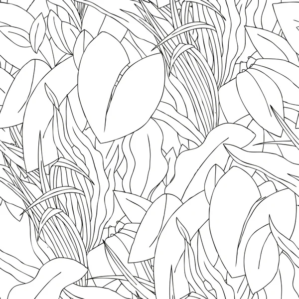 Patrón sin costura con adorno de hojas — Vector de stock