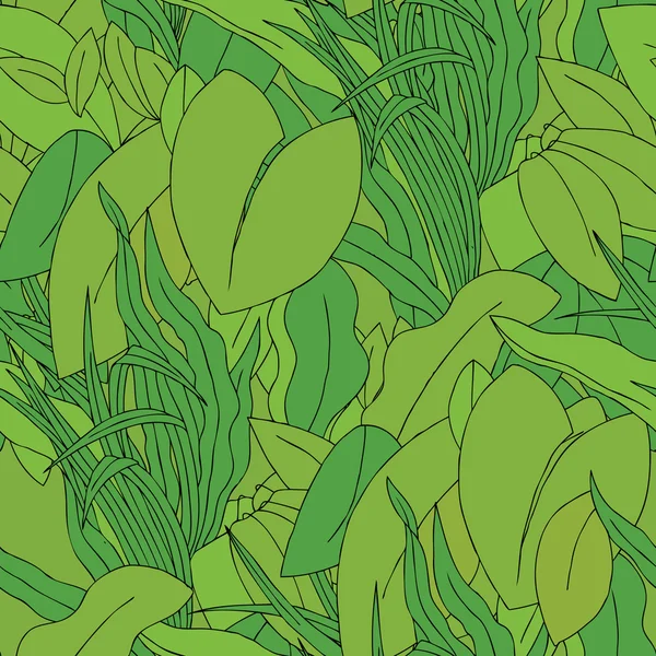 Motif sans couture avec ornement de feuilles — Image vectorielle