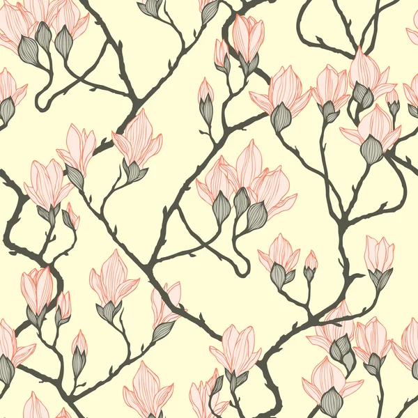 Vintage seamless pattern with apple flowers Seamless texture. — Stock Vector