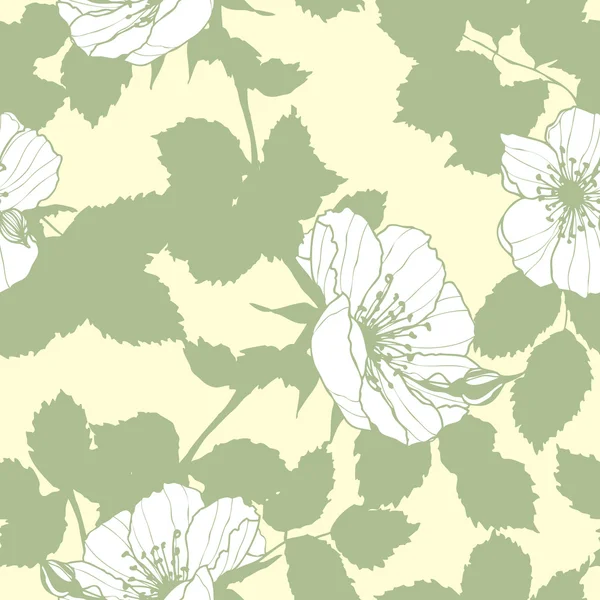 バラの花とのシームレスなパターン — ストックベクタ