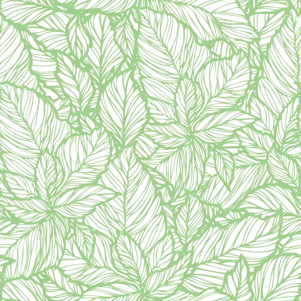 Seamless pattern with leaf ornament