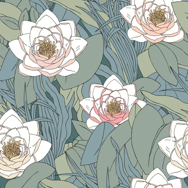 Naadloze patroon met bloemen lelie — Stockvector