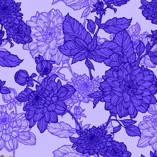Patrón sin costura con flores de crisantemo — Archivo Imágenes Vectoriales