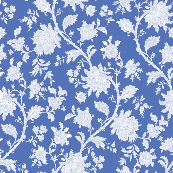 Motif sans couture avec ornement, illustration florale vectorielle — Image vectorielle