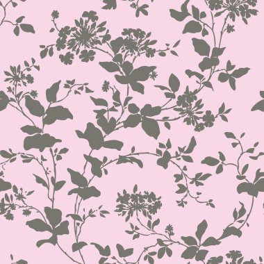 Süslü kusursuz desen, çiçek desenli vektör.