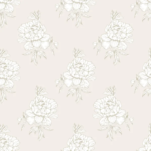 花牡丹、ベクトル花のイラストとシームレスなパターン — ストックベクタ