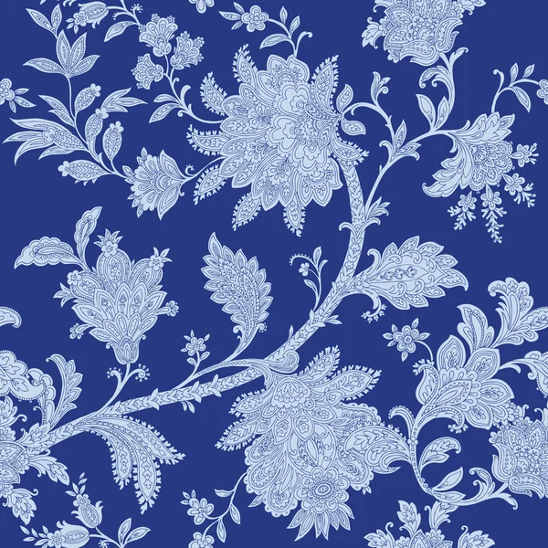 Motif sans couture avec ornement, illustration florale vectorielle — Image vectorielle