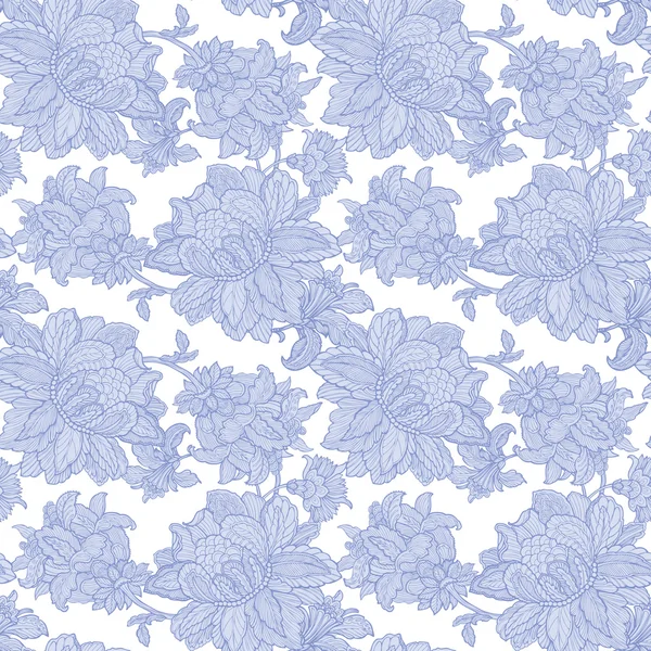 Motif sans couture avec ornement, illustration florale vectorielle — Image vectorielle