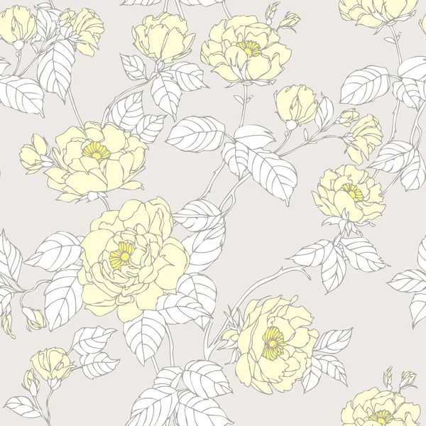 バラの花とのシームレスなパターン — ストックベクタ