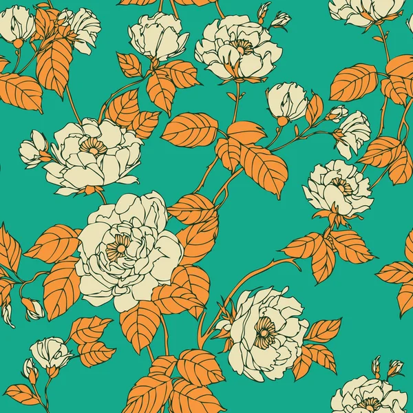 Seamless pattern with flowers roses — Stock Vector