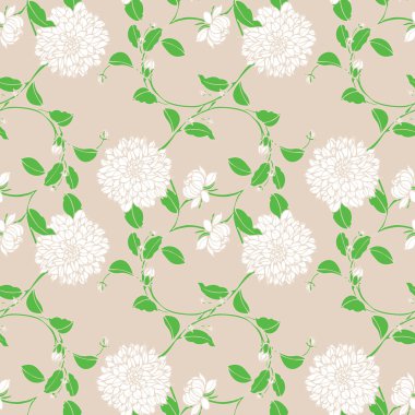 Elegance kasımpatı çiçekleri ile Seamless Modeli