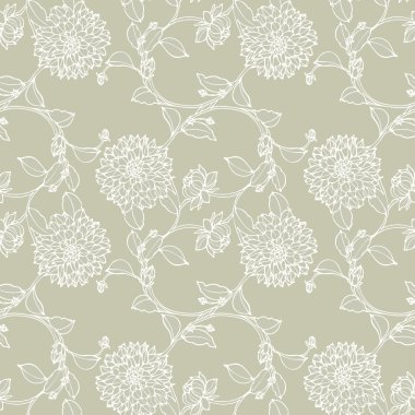 Elegance kasımpatı çiçekleri ile Seamless Modeli