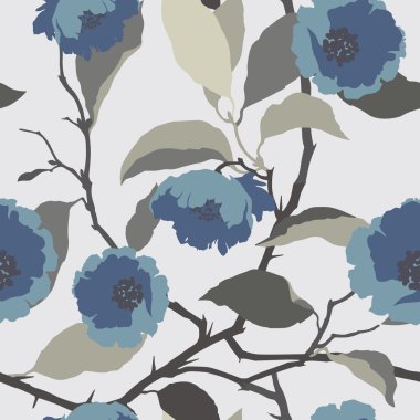 Seamless pattern with flowers roses clipart