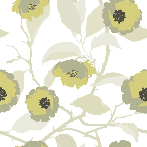 꽃 장미와 완벽 한 패턴 — 스톡 벡터