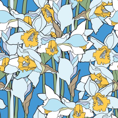 Nergis tomurcukları desen