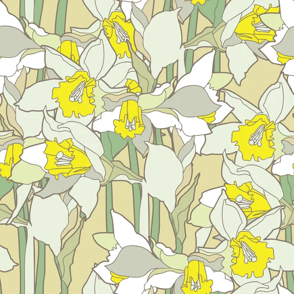 Narcissus buds pattern — Stock Vector