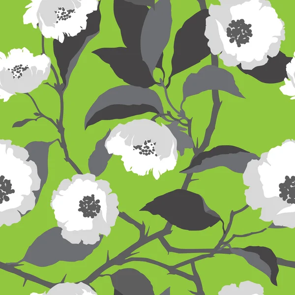 Patrón flores de jardín — Vector de stock