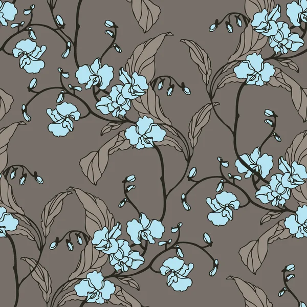 Seamless pattern with flowers orchids — Stock Vector