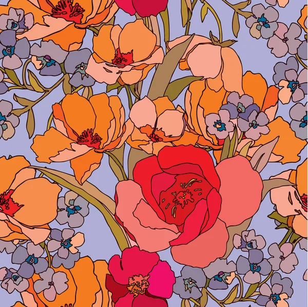 Seamless pattern with flowers roses