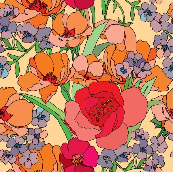 Seamless pattern with flowers roses