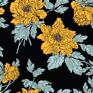Seamless pattern with flowers roses clipart