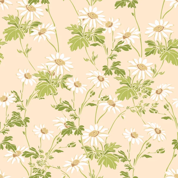 Motif de fleurs de camomille d'été — Image vectorielle