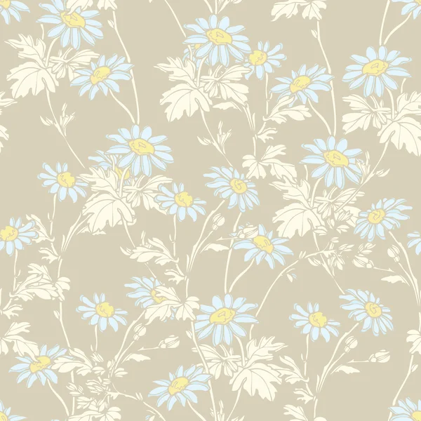 Summer chamomiles flowers pattern — Stock Vector