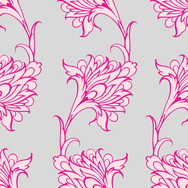 Motif floral avec des fleurs roses — Image vectorielle