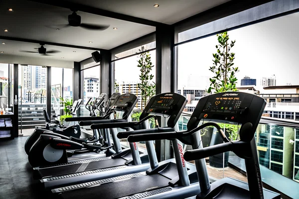 Cardio treadmill in gym — Stock Photo, Image
