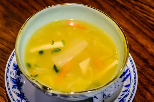 Sup Kepeting Crabmeat soup with minced pork and bamboo shoot — Stock Photo, Image