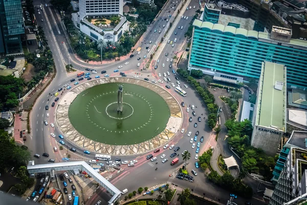 Thamrin roundabout in Jakarta — Stock Photo, Image