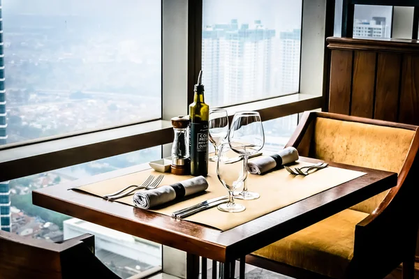 현대 현대 높은 수준의 파인 다 이닝 레스토랑 인테리어 — 스톡 사진