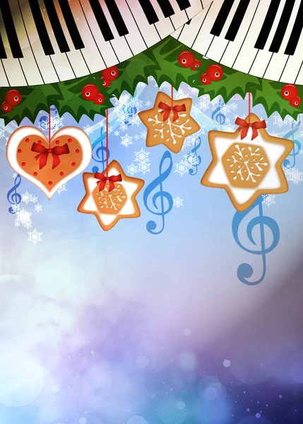 Fondo de música de Navidad — Foto de Stock