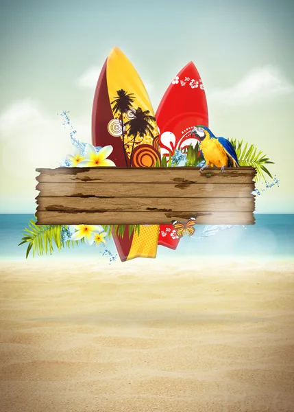 Sörf ve yaz arka plan