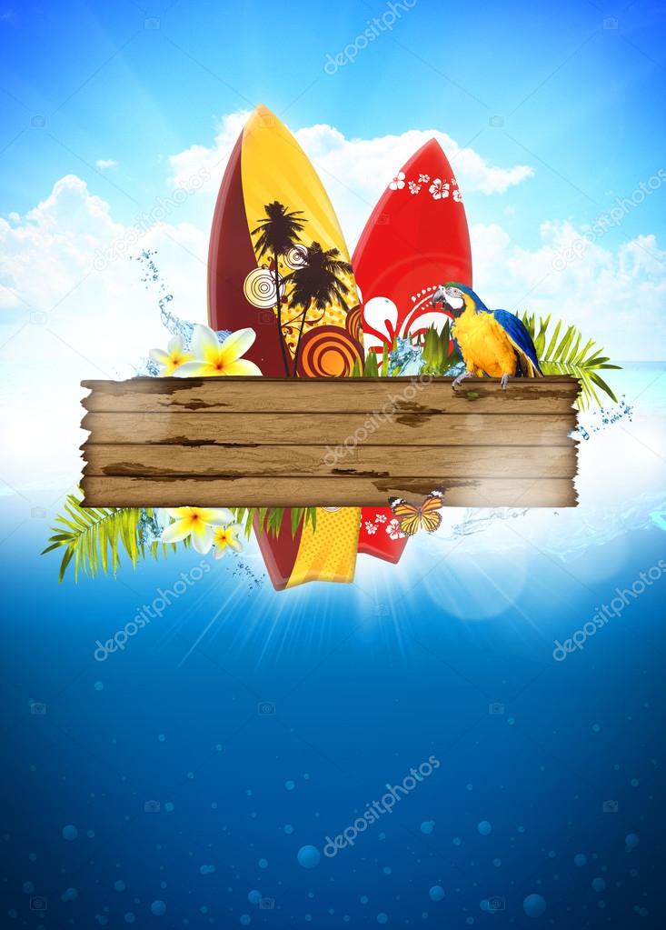 Surf and summer background