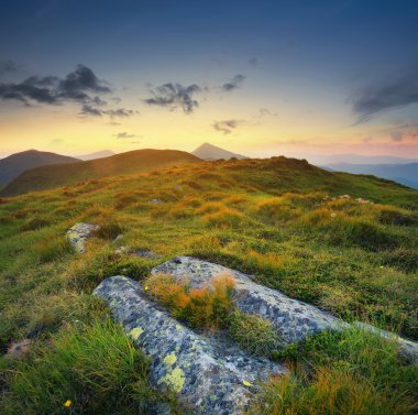 Yaz aylarında dağ manzarası