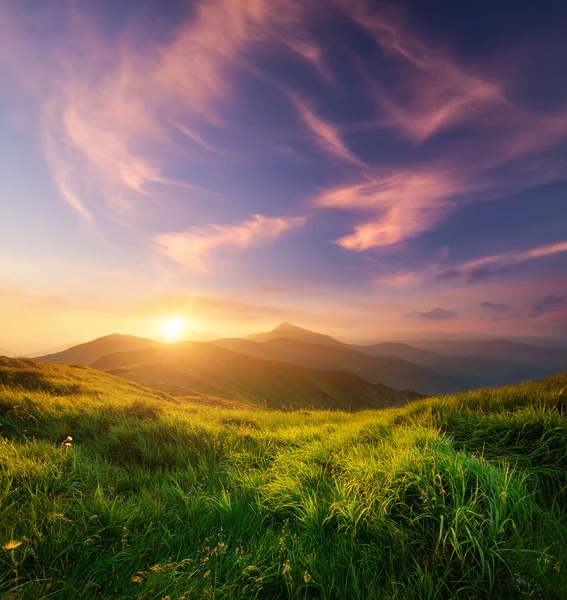 Paisagem de montanha na hora de verão — Fotografia de Stock