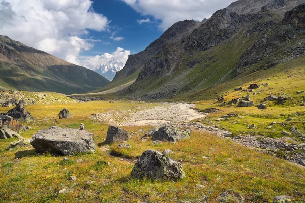 Rivière et hautes montagnes — Photo