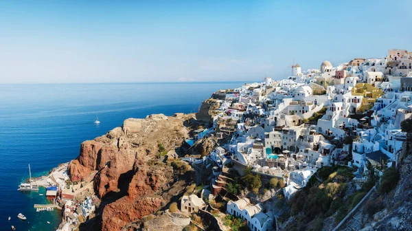 Santorin Griechenland Blick Auf Traditionelle Häuser Auf Santorin Kleine Gassen — Stockfoto