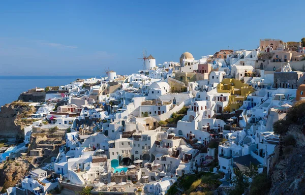 Oia Dorf Insel Santorin Griechenland Blick Auf Traditionelle Häuser Und — Stockfoto