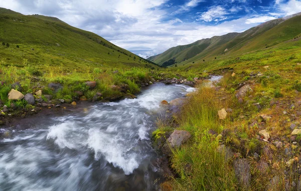 Rzeka w Mountain Valley — Zdjęcie stockowe