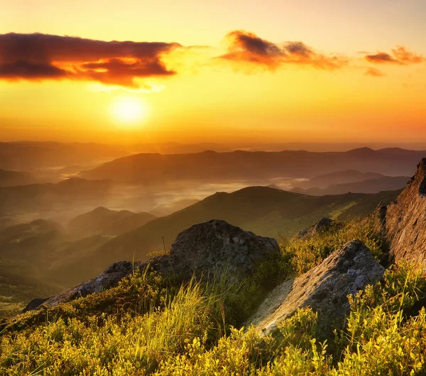 Montagna Tramonto Paesaggio — Foto Stock