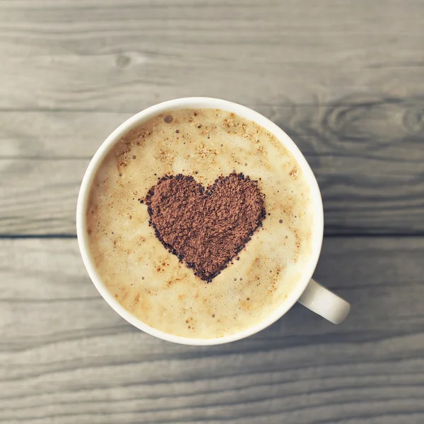 Serce z czekolady na kawę — Zdjęcie stockowe
