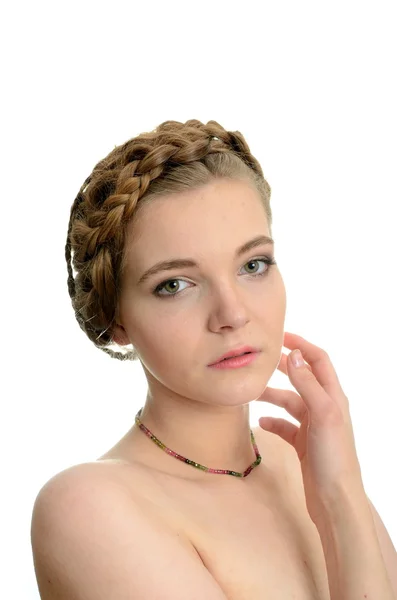 Young girl with tourmalines — Stock Photo, Image