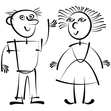 Babam ve annem beyaz zemin üzerine izole