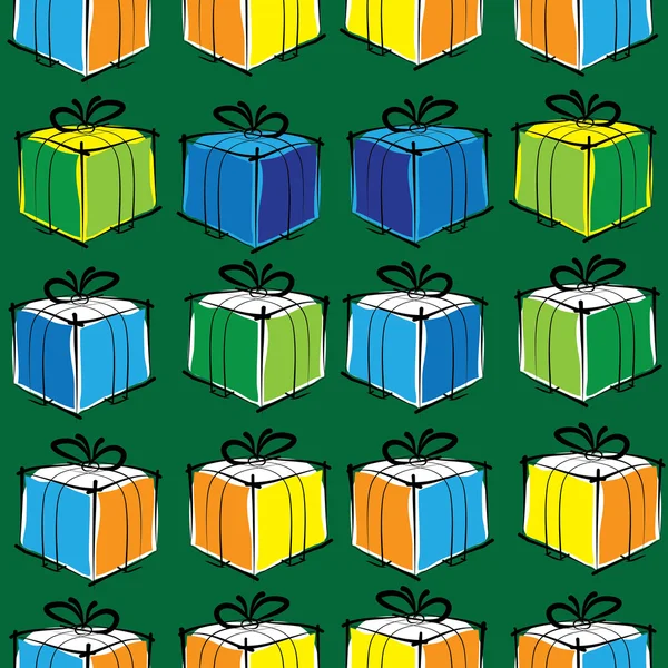 Christmas gift boxes seamless pattern — Stock Vector