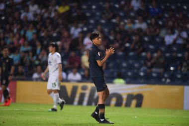 Buriram, Tayland-Mar13.2019: Buriram Stadyumu 'nda Jeonbuk Hyundai' ye karşı AFC2019 'da defnedilmek üzere birleşen bir defin oyuncusu.