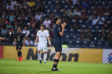 Buriram, Tayland-Mar13.2019: Buriram Stadyumu 'nda Jeonbuk Hyundai' ye karşı AFC2019 'da defnedilmek üzere birleşen bir defin oyuncusu.